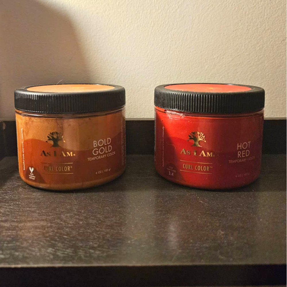 LOT As I Am Temporary Curl Color Bold Gold & Hot Red ~ 6oz EACH